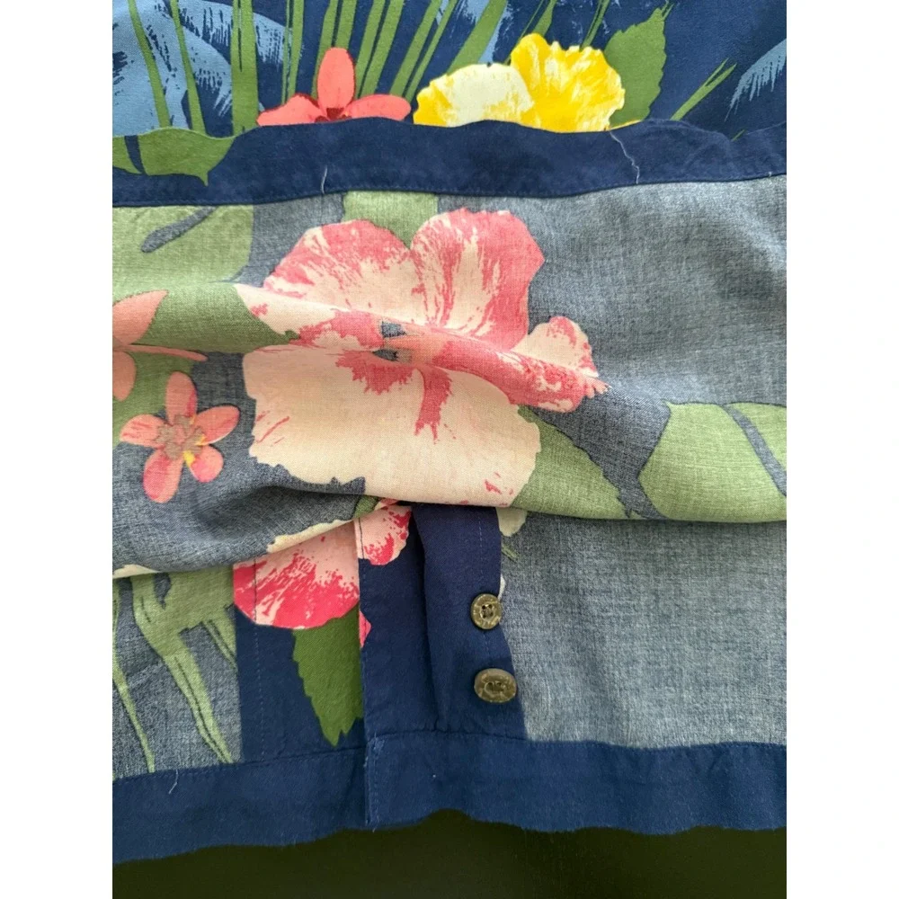 Oak Hill Resort Camp Shirt Men 3XL Blue Hawaiian Loop Collar SS Casual Button-Up - Picture 9 of 11